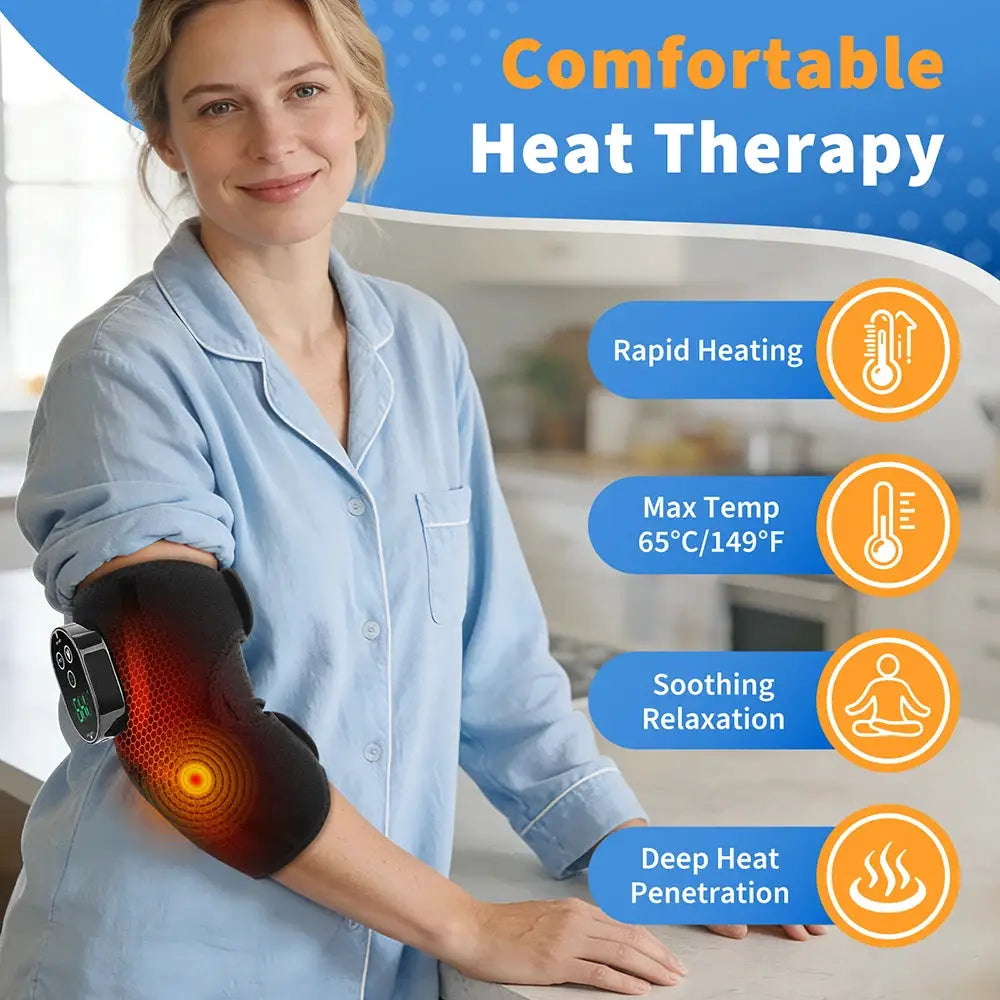 Electric Elbow Brace | Adjustable Heating Wrap | Cordless USB Power