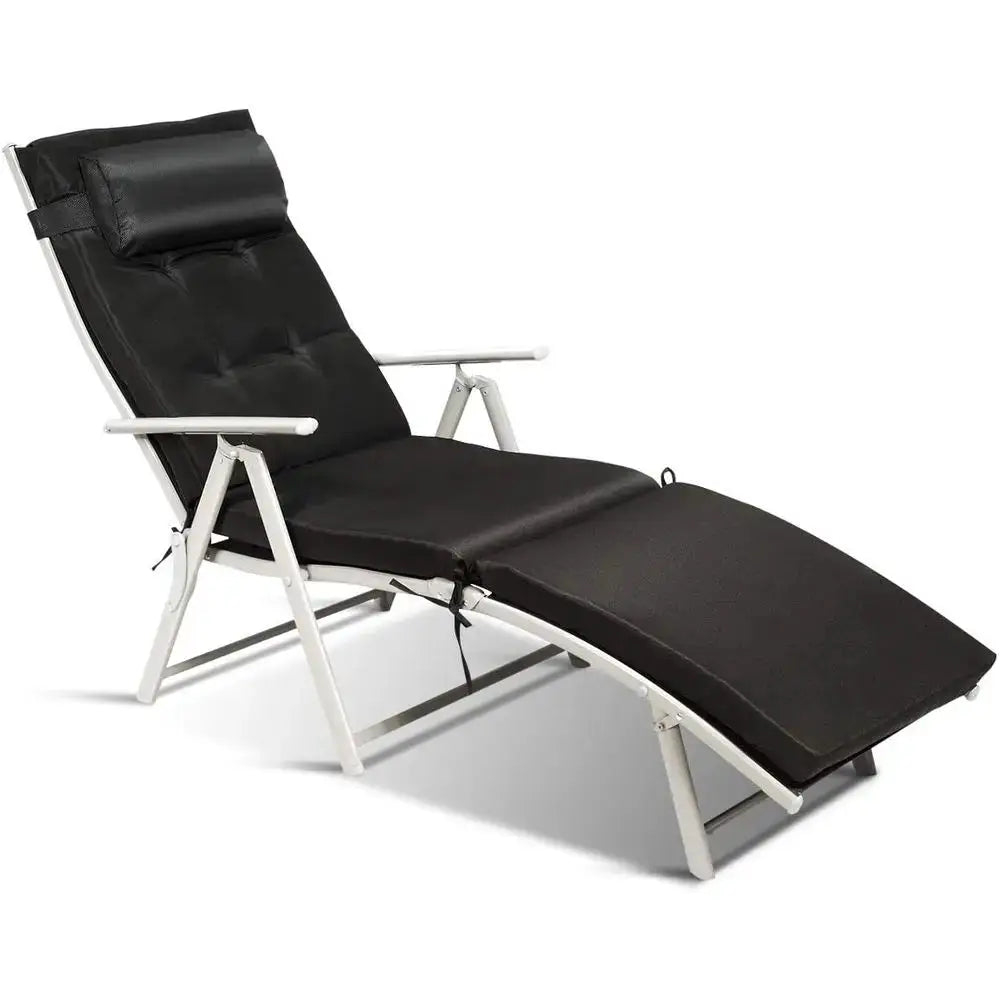 Portable Outdoor Reclining Chaise Lounge Chair with 7 Adjustable Positions, Lightweight Recliner for Patio, Beach, or Poolside w from PriceLows™