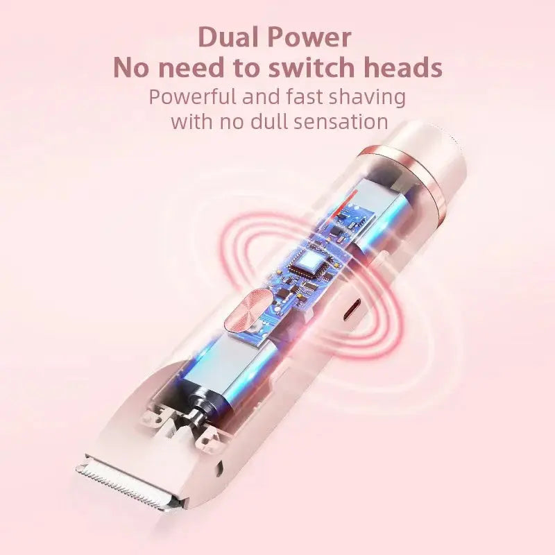 Dual Head Rechargeable Hair Clipper | Wet Dry Waterproof | Floating R Shaped Blades