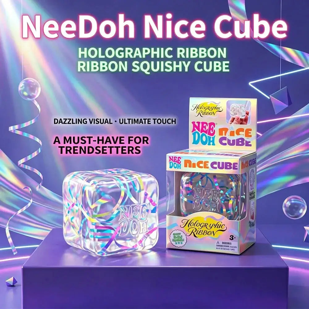 Holographic Ribbon Fidget Toy | Multi Tone Finish | Flexible Grip