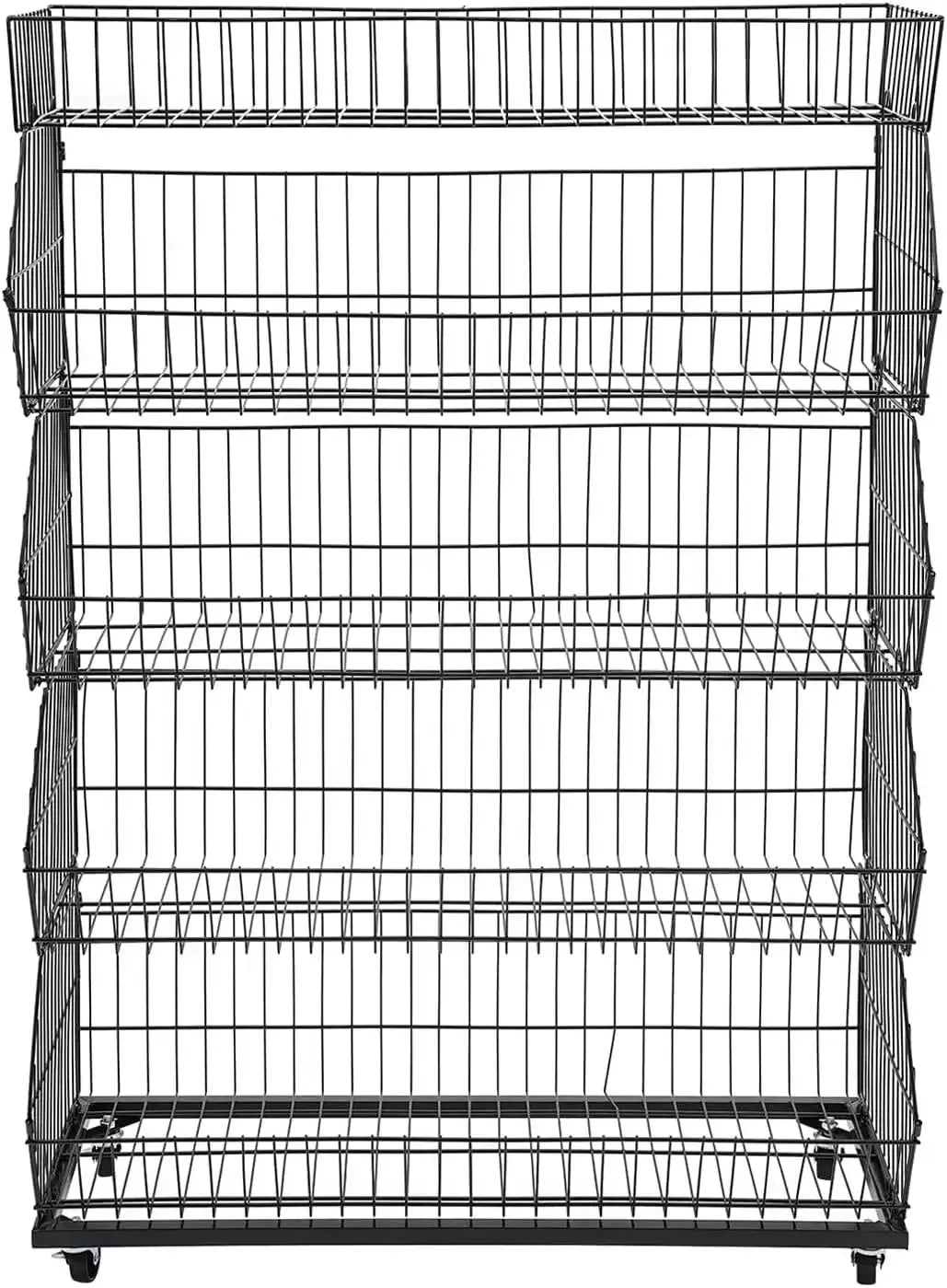 5 Tier Large Wire Metal Mobile Supermarket Storage Shelf,Fruit Vegetable Snack Supply Basket for Home Store Market from PriceLows™