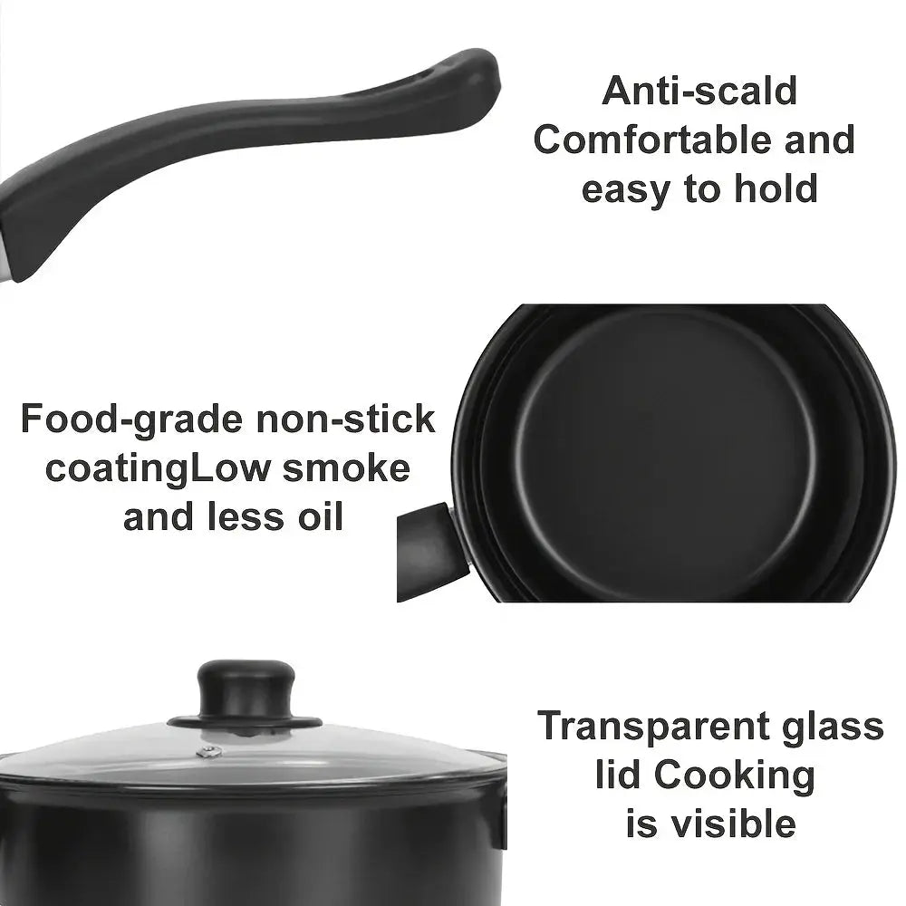 13-Piece Non-Stick Cookware Set - Durable Kitchen Utensil Set with Pots, Pans & Maifan Stone Frying Pan from PriceLows™