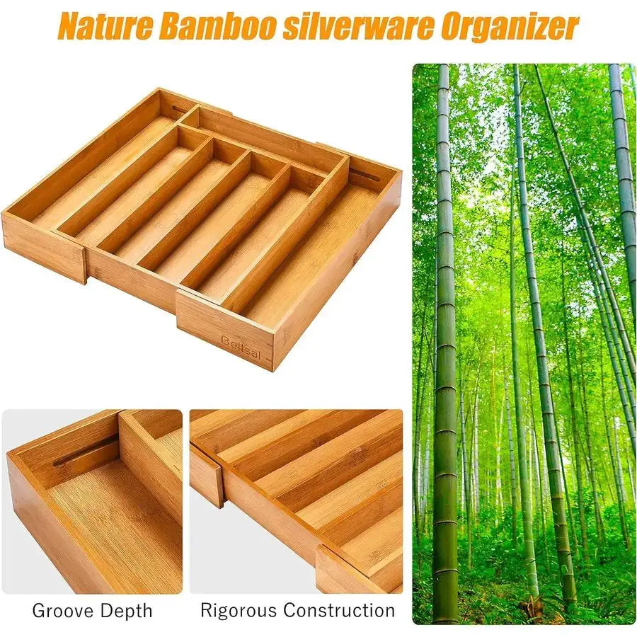 Silverware Drawer Organizer and Storage Flatware Cutlery Utensil Holder Spice Rack Containers Bathroom Counter Cabinet Office De from PriceLows™