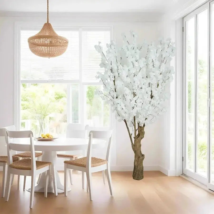 7FT Artificial Cherry Blossom Tree with White Faux Flowers for Indoor and Outdoor Home Decor Office Decoration Wedding Party Am from PriceLows™