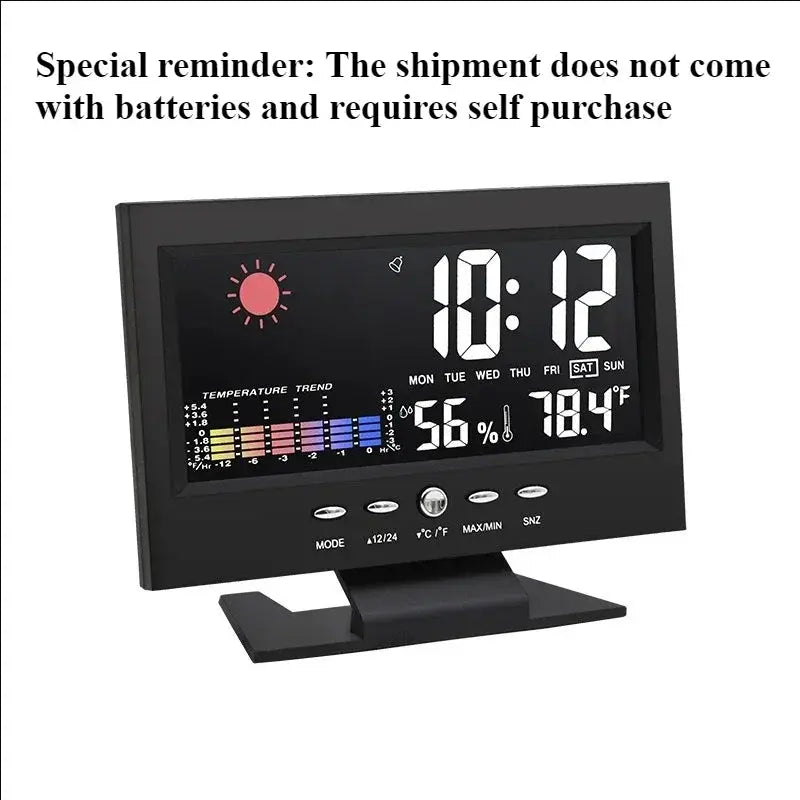 Multi-functional Weather Station Clock Thermometer Hygrometer Calendar Digital Lcd Display Temperature And Humidity Meter from PriceLows™