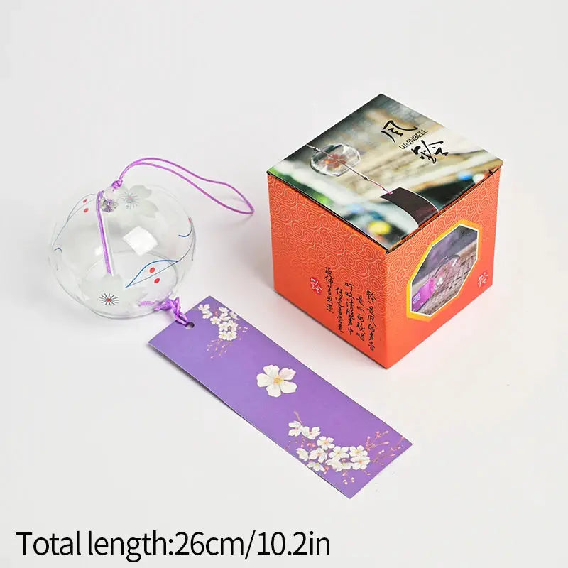 Japanese Sakura Glass Wind Chime Cherry Blossom Wind Bell Korean Kawaii Room Decor Hanging Decor Wind Chimes Outdoor 후우링 from PriceLows™