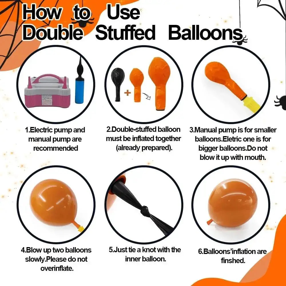 Halloween Balloons | Double Stuffed Latex | Multicolor Set | Home Event Decor