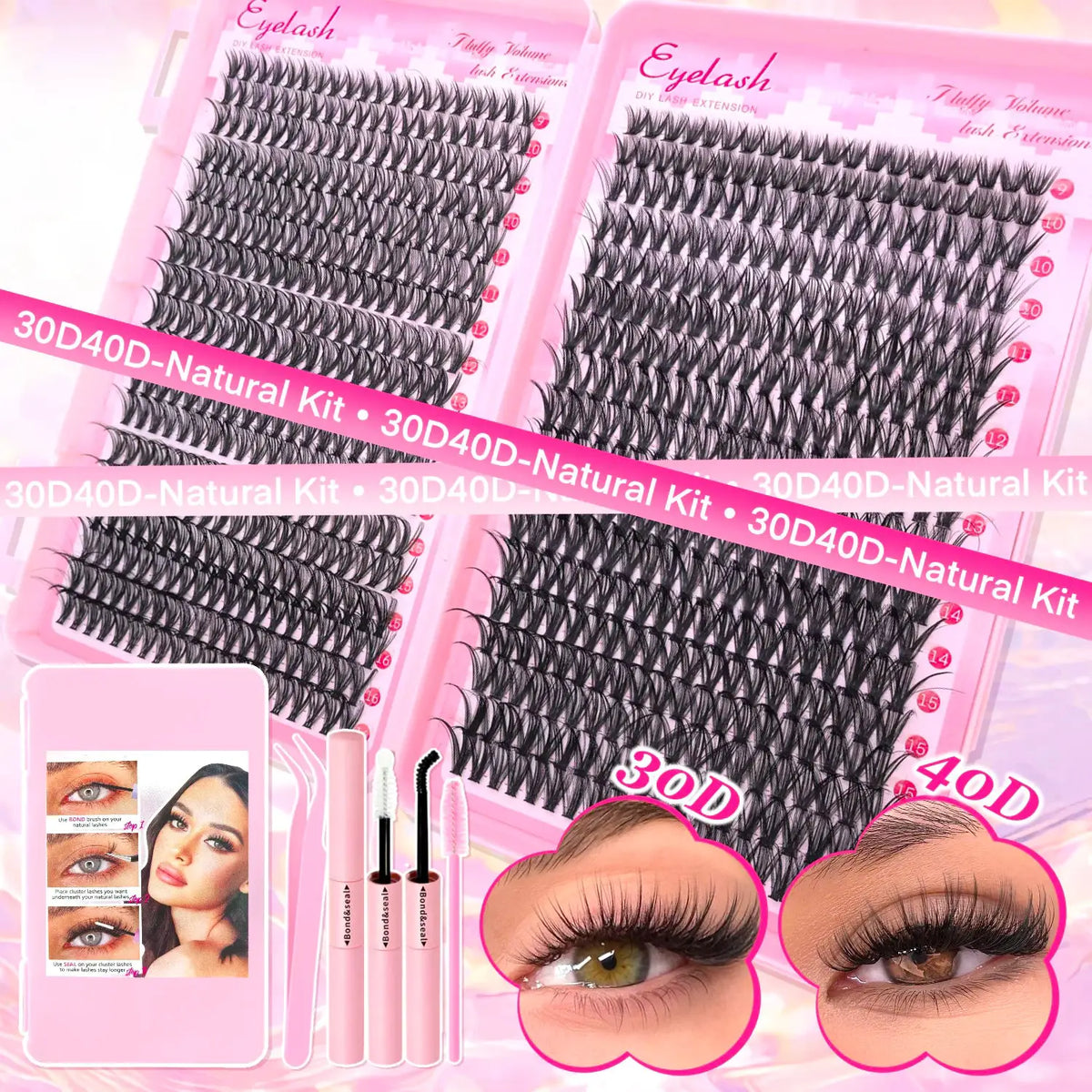 DIY Eyelash Kit | Individual Lashes | With Bond And Seal | Mixed Sizes