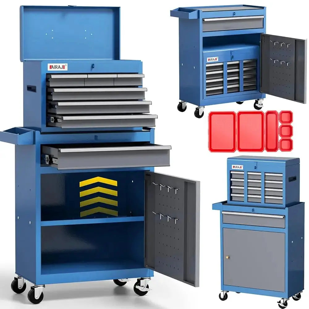 large 7-drawer toolbox, multi wheel rolling toolbox with 7 storage boxes and hooks, large capacity, easy to store parts, can be used in workshops such as garages. from PriceLows™