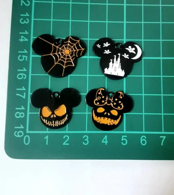 Halloween Pendant Charms | Metal Design | Cartoon Pattern | 10 Piece Set