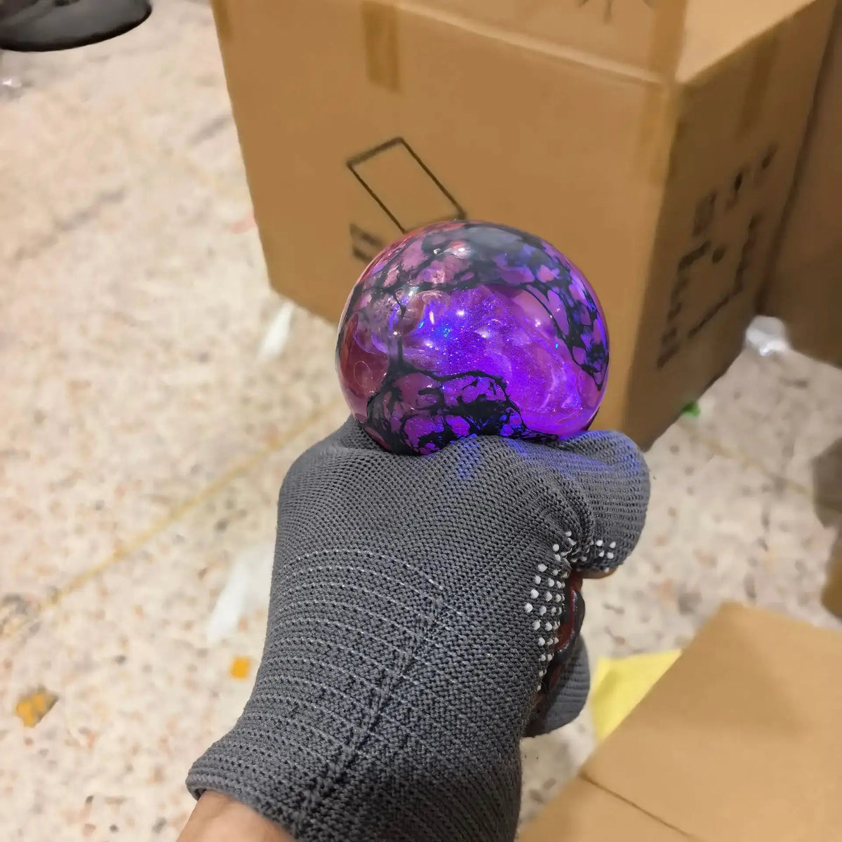 NeeDoh Crunch Stress Ball | Glitter Magma Design | Squeeze Sensory Toy