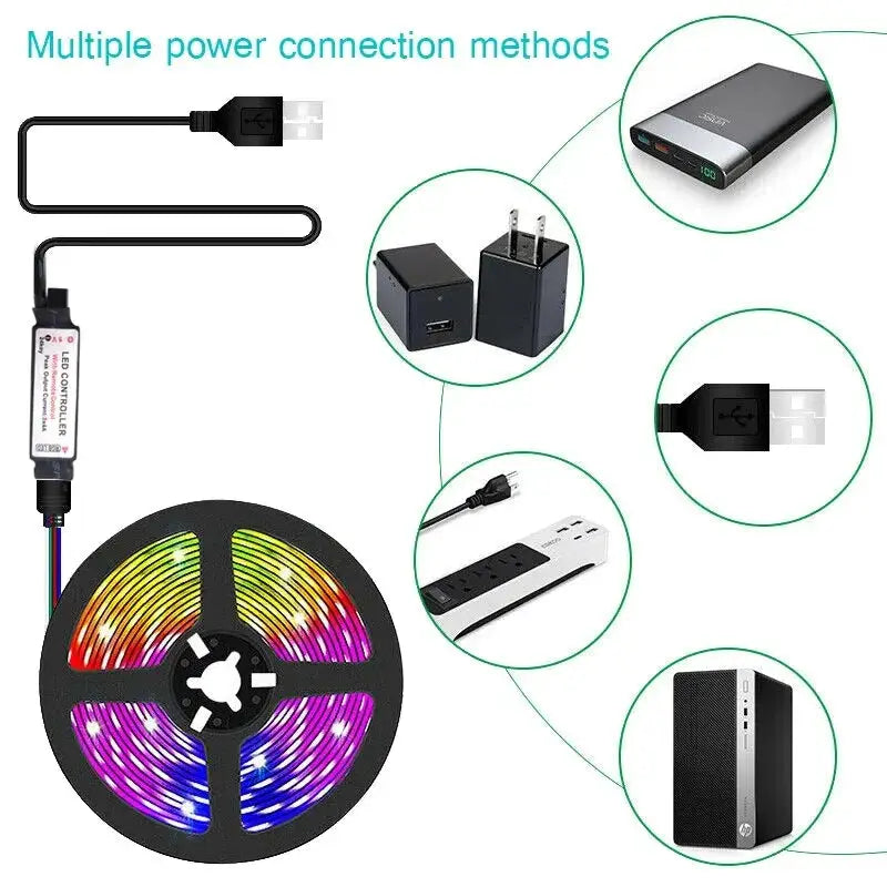 Tuya Wifi Led Strip Bluetooth Infrared 1-30M 5V USB Rgb Tape Work With Alexa Music Ribbon Flexible Christmas Decor Light Luce from PriceLows™