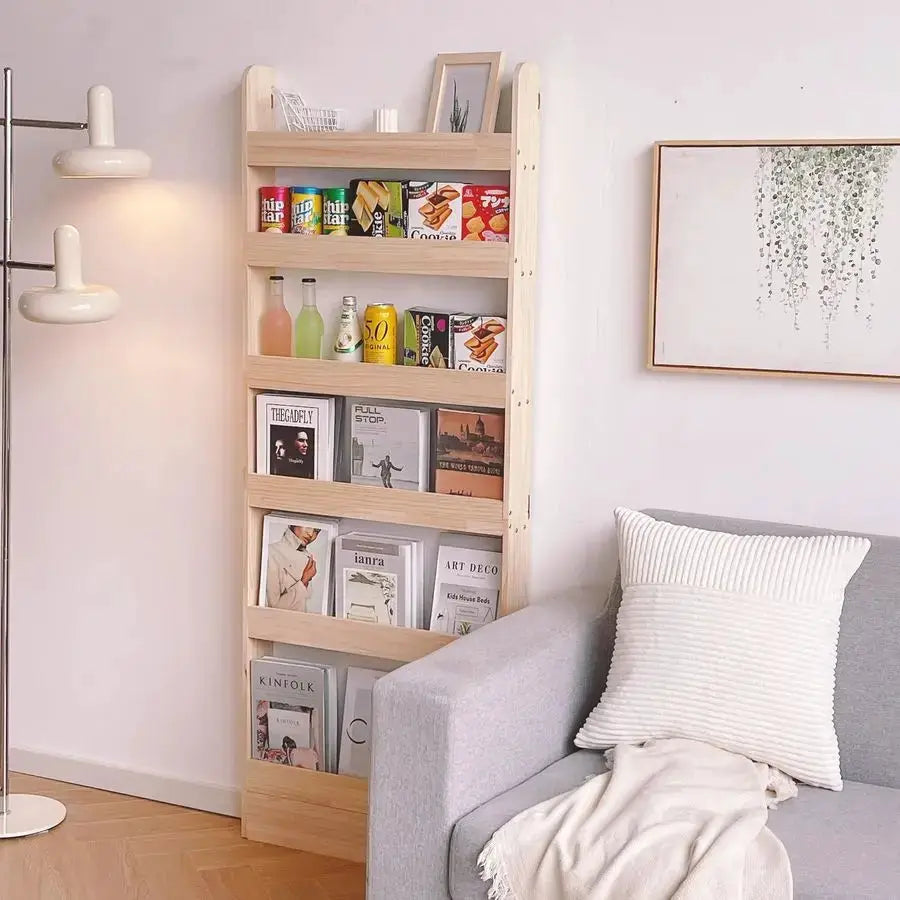 Solid Wood Bookshelf Bookcase Book Shelf Organizer for Books, Toy Storage Bookshelf Rack Wall for Kids and Adults Width 31.5in 8 from PriceLows™