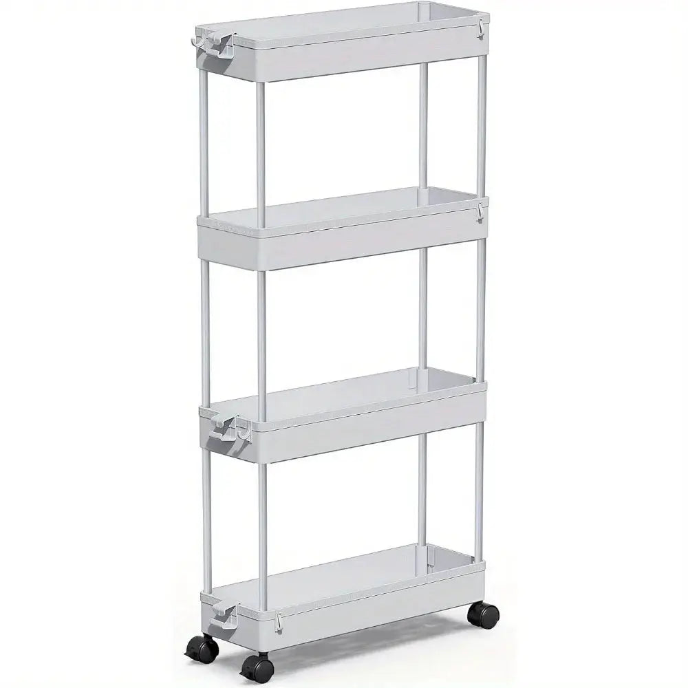 Slim Rolling Storage Cart 4 Tier Organizer Mobile Shelving Unit Utility Cart Tower Rack for Kitchen Bathroom from PriceLows™