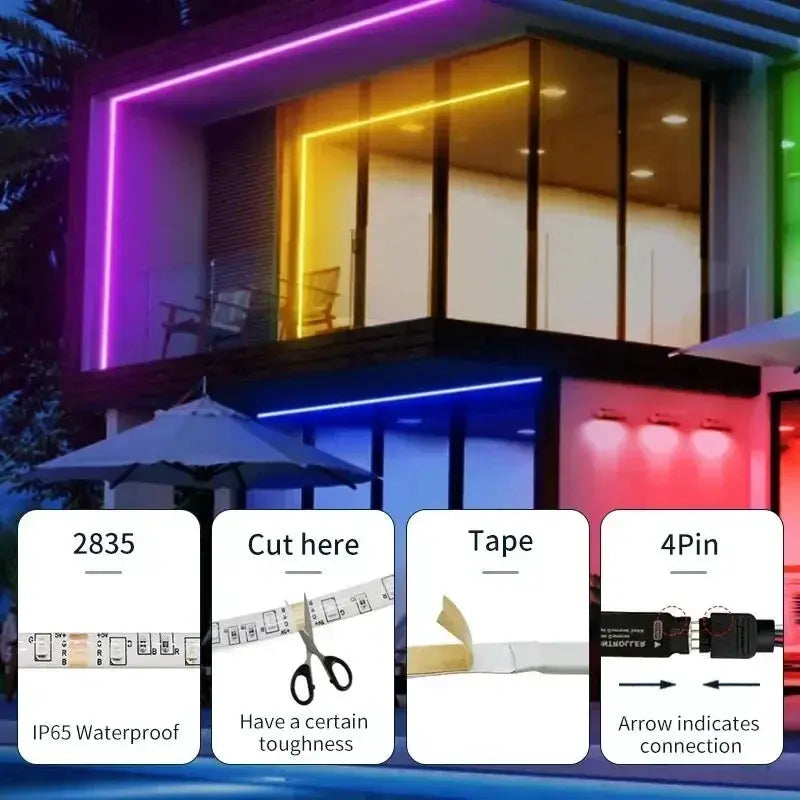 USB 2M/3M RGB Led Strip Light 2835 60Leds DC 5V RGB Ribbon Led Tape with IR Remote Control PC TV Backlight Gaming Room Decor from PriceLows™