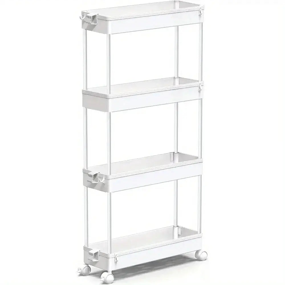 Slim Rolling Storage Cart 4 Tier Organizer Mobile Shelving Unit Utility Cart Tower Rack for Kitchen Bathroom from PriceLows™