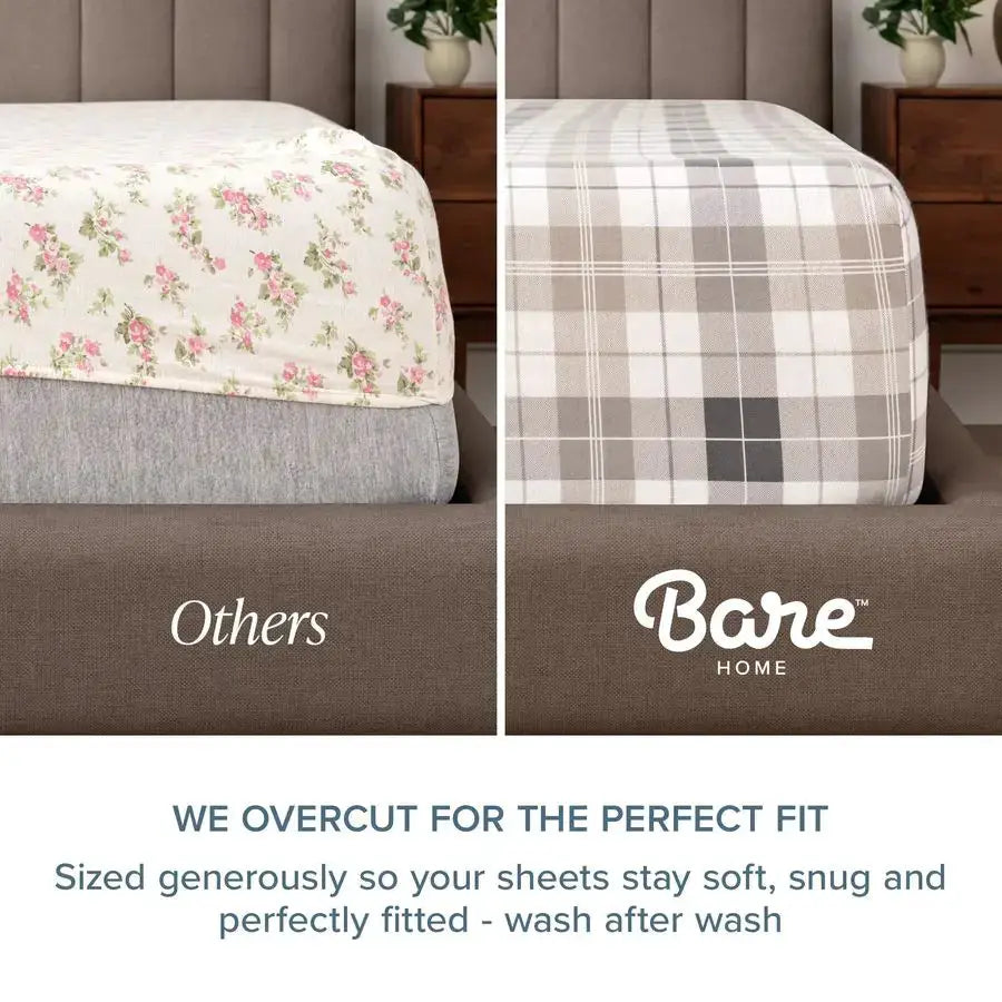 Flannel Sheet Set 100 Cotton, Velvety Soft Heavyweight Double Brushed Flannel Deep Pocket Queen, Grey from PriceLows™