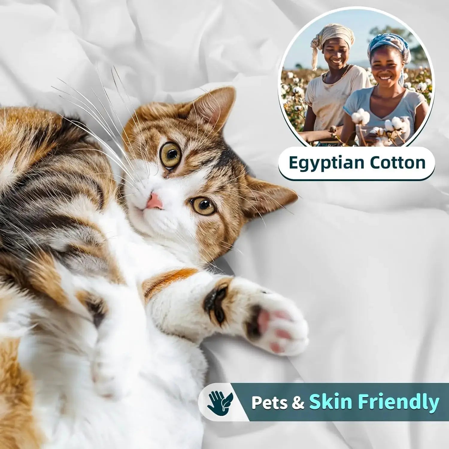 Queen Size 100% Cotton 1200 Thread Count Sheet Set with 16" Deep Pocket, 4 Piece Bed Sheets from PriceLows™