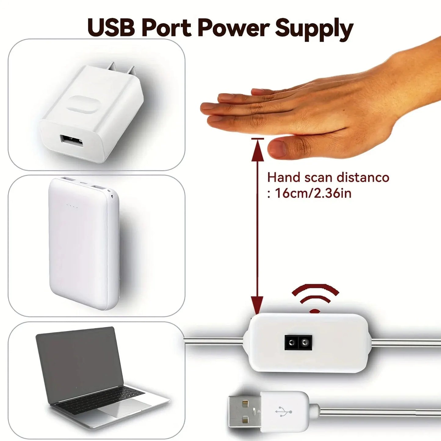 LED Strip Lights | 1M Length | 60 LEDs/M | USB Powered 5V Dimmable Gesture Sensor