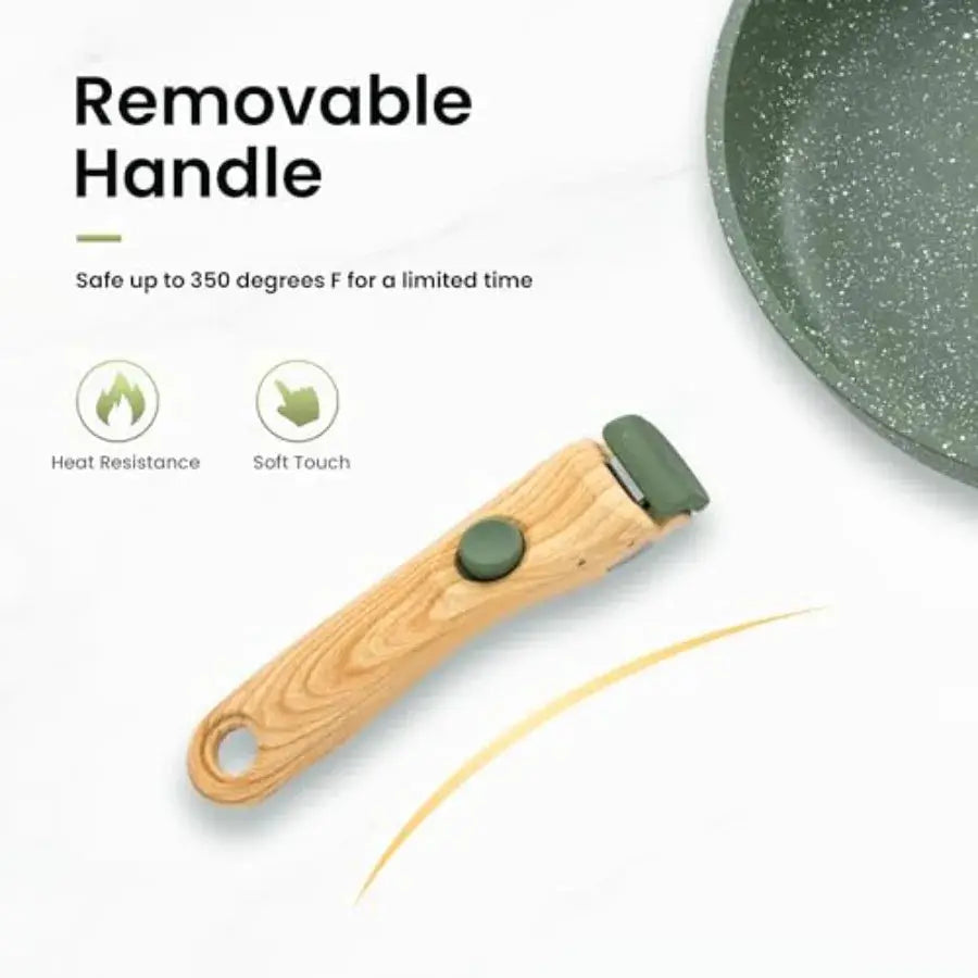 Removable Handle Pots and Pans Set - 10 Pieces Cookware Set with Removable Handle RV Induction Cookware Set for Camp from PriceLows™