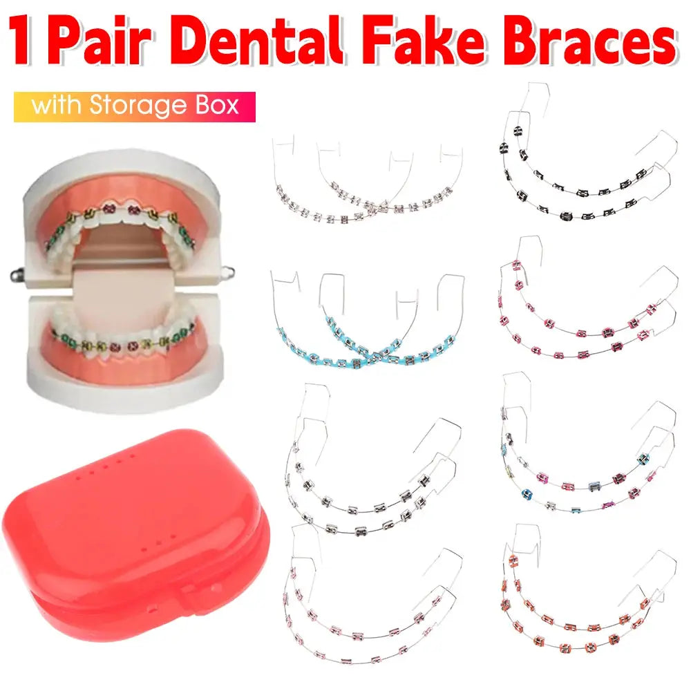 Temporary Tooth Braces | Metal Wire Bracket | Pair With Box