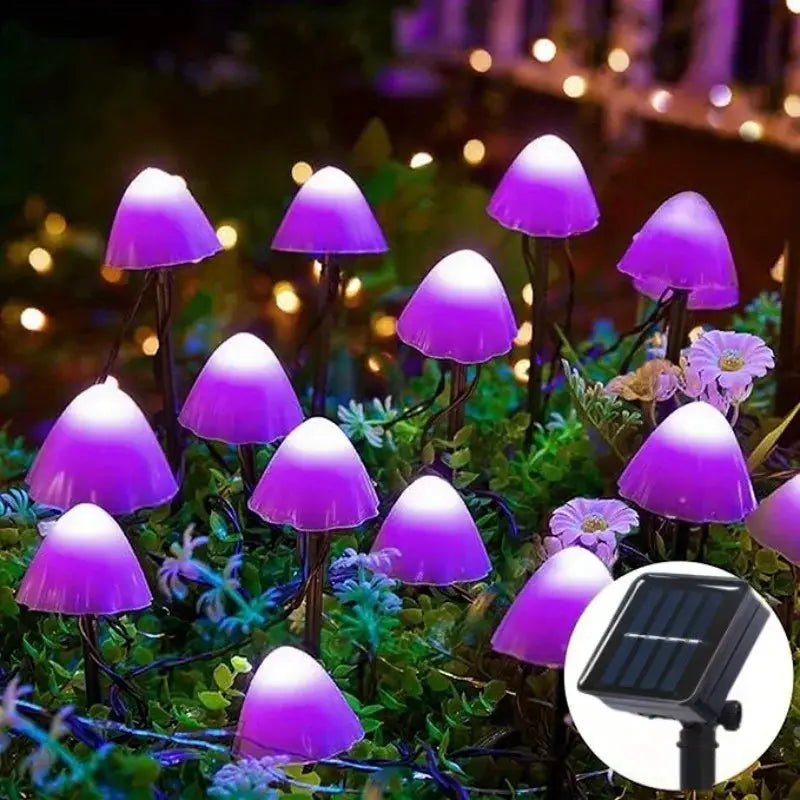 12pcs Mushroom Solar Lights Fairy Solar String Lights 8 Modes Outdoor Solar Pathway Lights Outdoor Decor for Christmas Lamp from PriceLows™