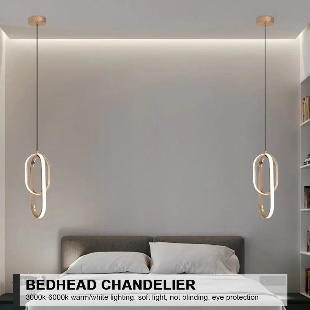 Modern Minimalist LED Pendant Lights Chandelier For Bedroom Living Room Decor Hanging Lamp Suspensions Metal Bedside Lamp from PriceLows™