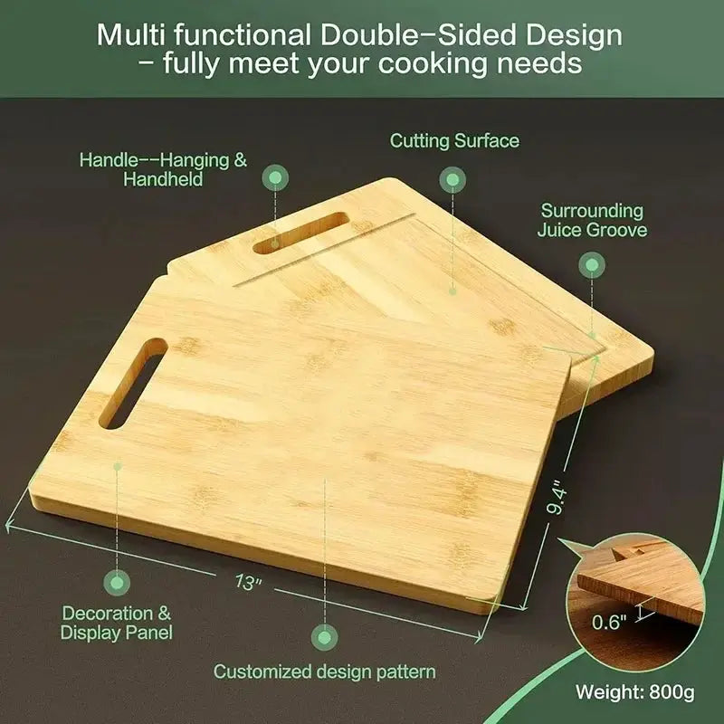 Bamboo Cutting Board | Thickened | Eco Friendly | Meat Veggie Prep