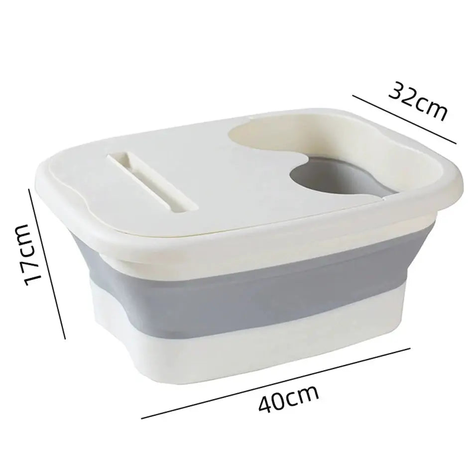 Foldable Foot Bath | 40X32CM Basin | Thick PP & TPR | Travel And Home