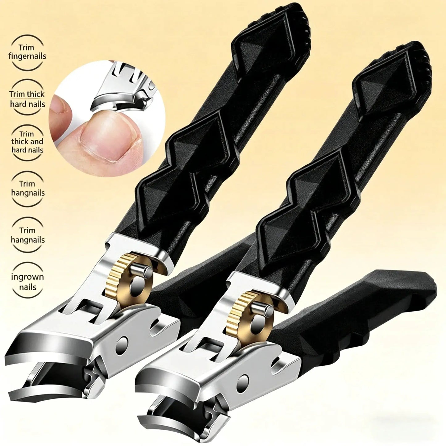 Nail Clippers | Wide Jaw Opening | Long Handle | 3.63x1.18 Inch