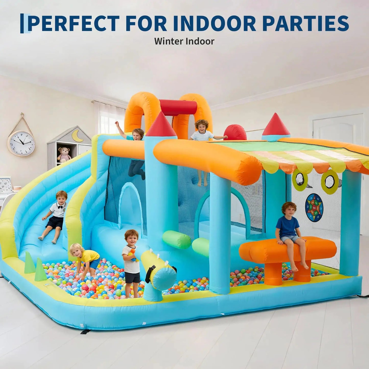 14FT Kids Bounce House With Slide & 450W Blower, 12-in-1 Inflatable Water Bouncer For Backyard Indoor Outdoor Party Castle Play from PriceLows™