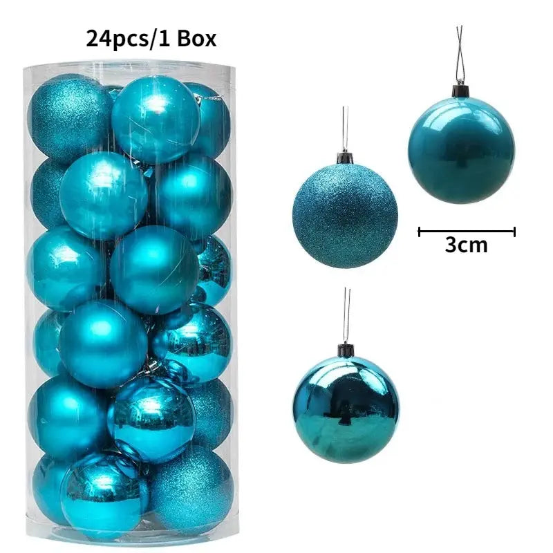 Christmas Tree Ornaments | Plastic Baubles | Indoor Decor | 24 Or 36 Pcs