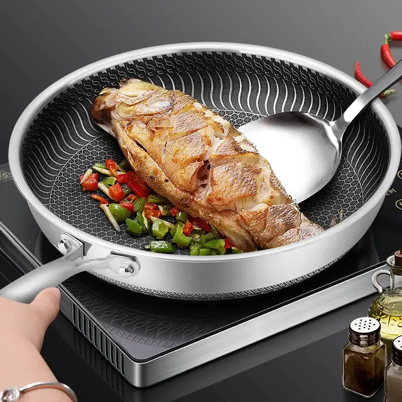 Frying Pan | 316L Stainless Steel | Induction Compatible | 28cm Flat Bottom