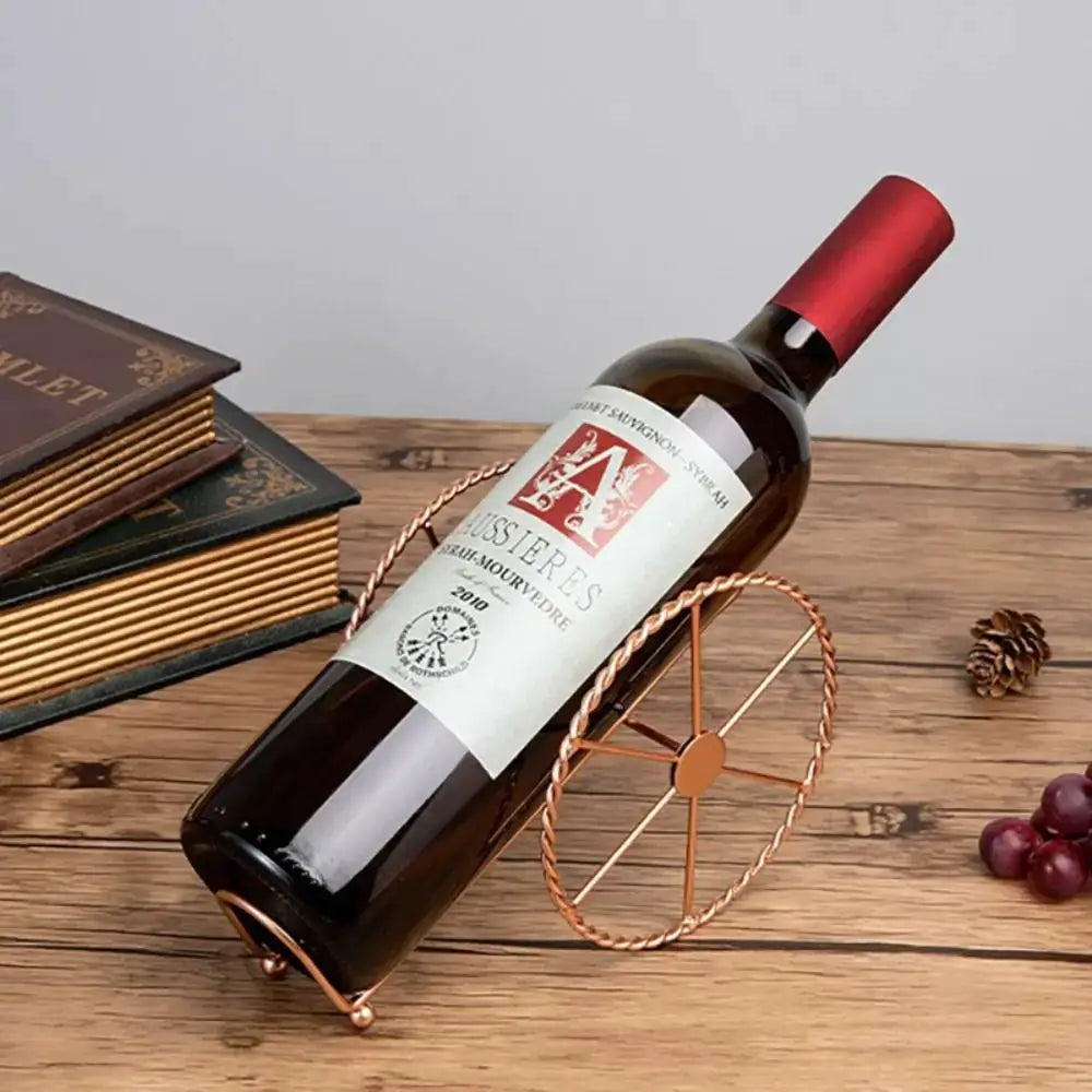 Retro Metal Red Wine Rack Bronze Iron Wheels Design Wine Holder Wine Display Rack Beer Whisky Wine Bottles Stand Home Bar Decor from PriceLows™