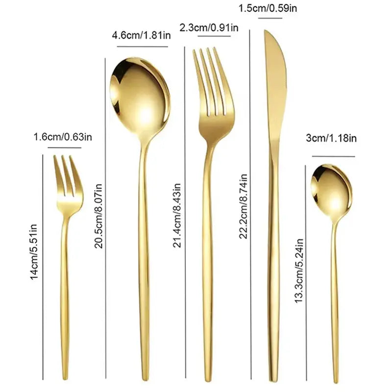 5/20/30/60pcs cross-border stainless steel cutlery set, luxurious gold Portuguese cutlery, suitable for holiday parties. from PriceLows™