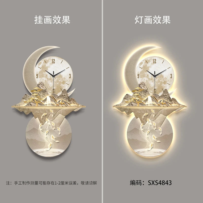 Aesthetic Minimalist Living Room LED Wall Clock Luxury Restaurant Digital Clock Corridor Wall Lamp Mute Hang Clock Home Decor from PriceLows™
