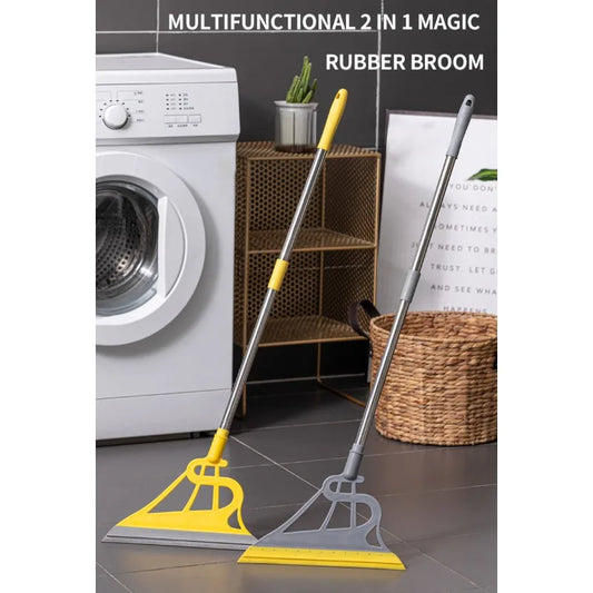 Floor Clean Tools,Silicone Floor Glass Mop,Dual-use Foldable Silicone Broom,Squeegee,Pet Hair Remover,Smart Broom from PriceLows™