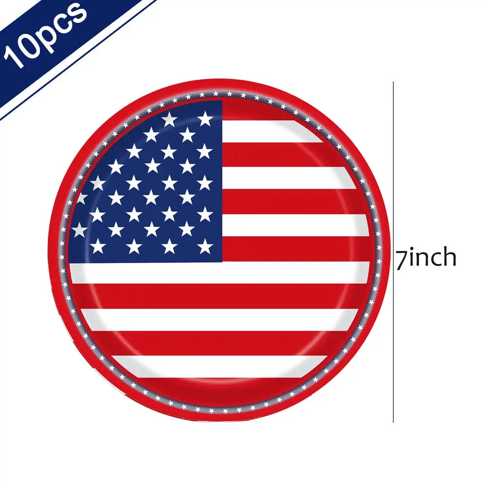 Patriotic Party Supplies | 4th Of July Banner, Balloon & Plate Set