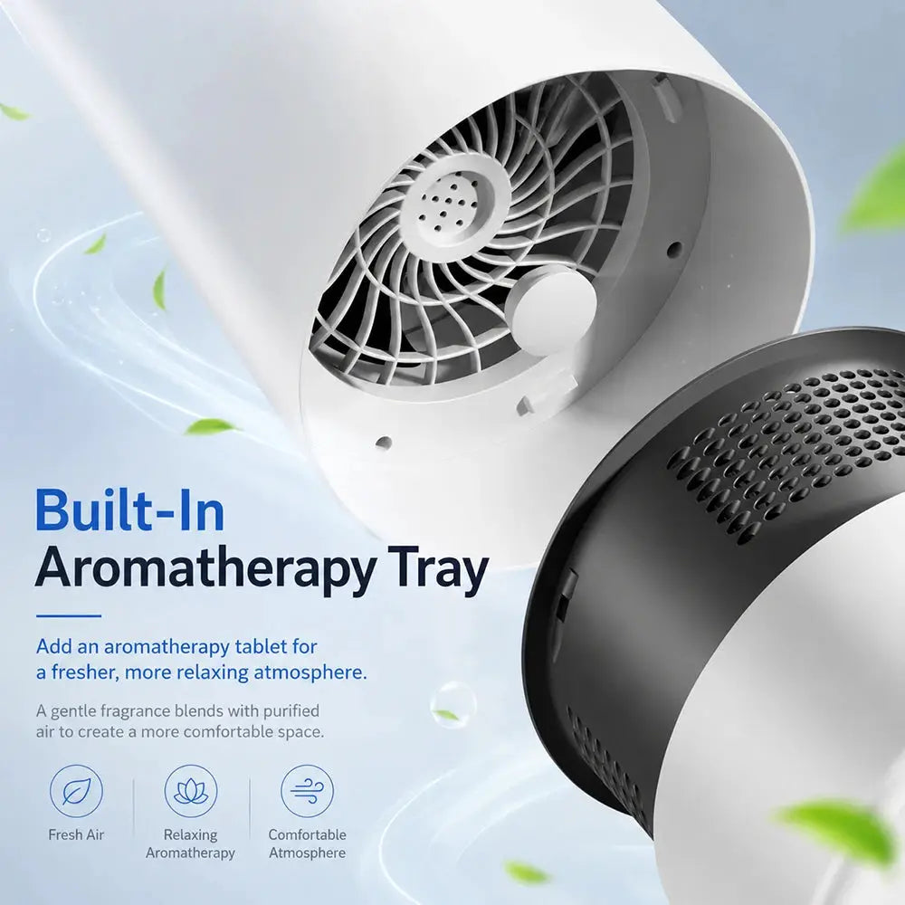 Portable Air Purifier | H11 HEPA Filter | USB Powered With Aromatherapy