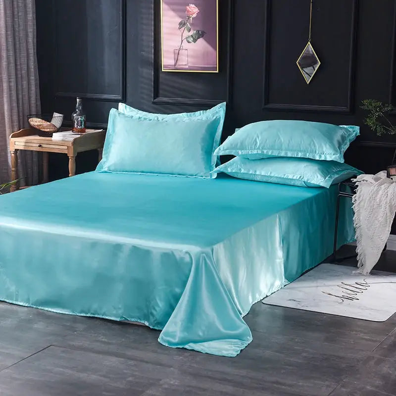 Satin Bed Sheets | Soft Weave | Solid Color | Twin Set