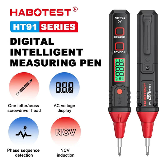 HABOTEST HT91CP/DP Series Digital Voltage Phase Sequence Measuring Pen Voltage Detector Probe Zero Live Wire Voltage Meter from PriceLows™