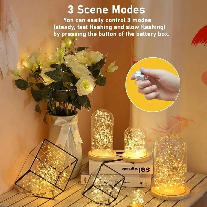 Fairy String Lights | Battery Powered | Warm White 50 LED | 3 Flash Modes