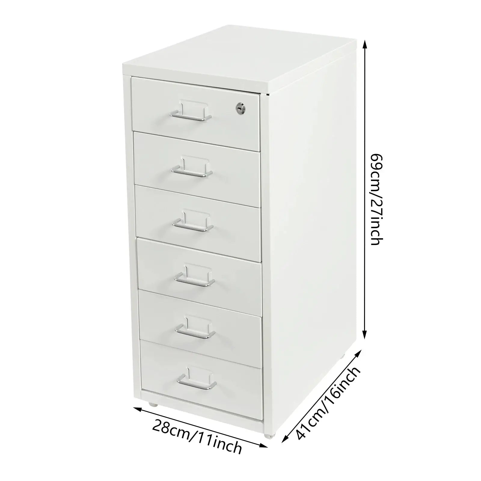 6 Tier Mobile Vertical Storage Cabinets for Home Office, 28 x 41 x 69 cm, Metal Lockable Storage Cabinets for Files, Documents from PriceLows™