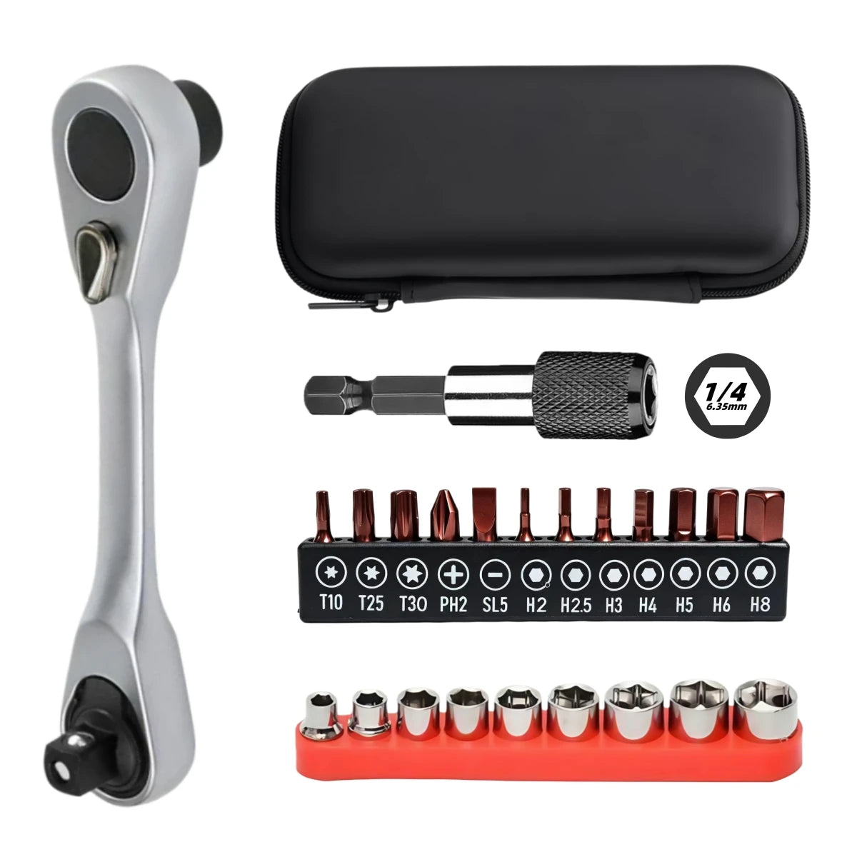 23IN1 Allen Key Spanner Double-headed Ratchet Wrench Set Match 1/4 Inch Screwdriver and Socket Set for Bicycle Hand Repair Tools from PriceLows™