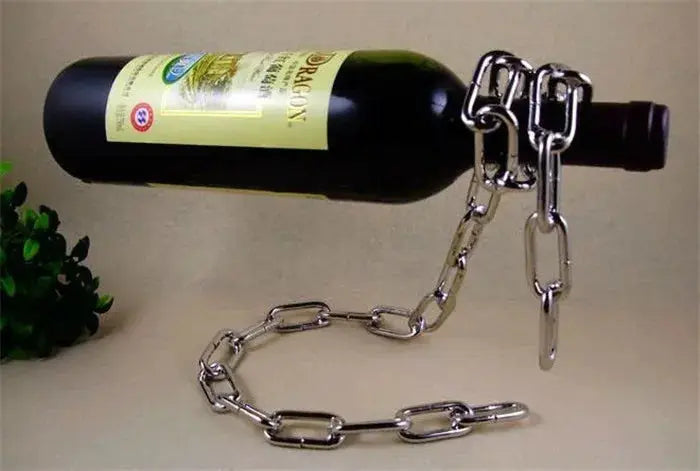 Floating Wine Bottle Holder - Magic Steel Chain Wine Rack for Suspended Display - Holds Any Long-Neck Wine Bottles from PriceLows™