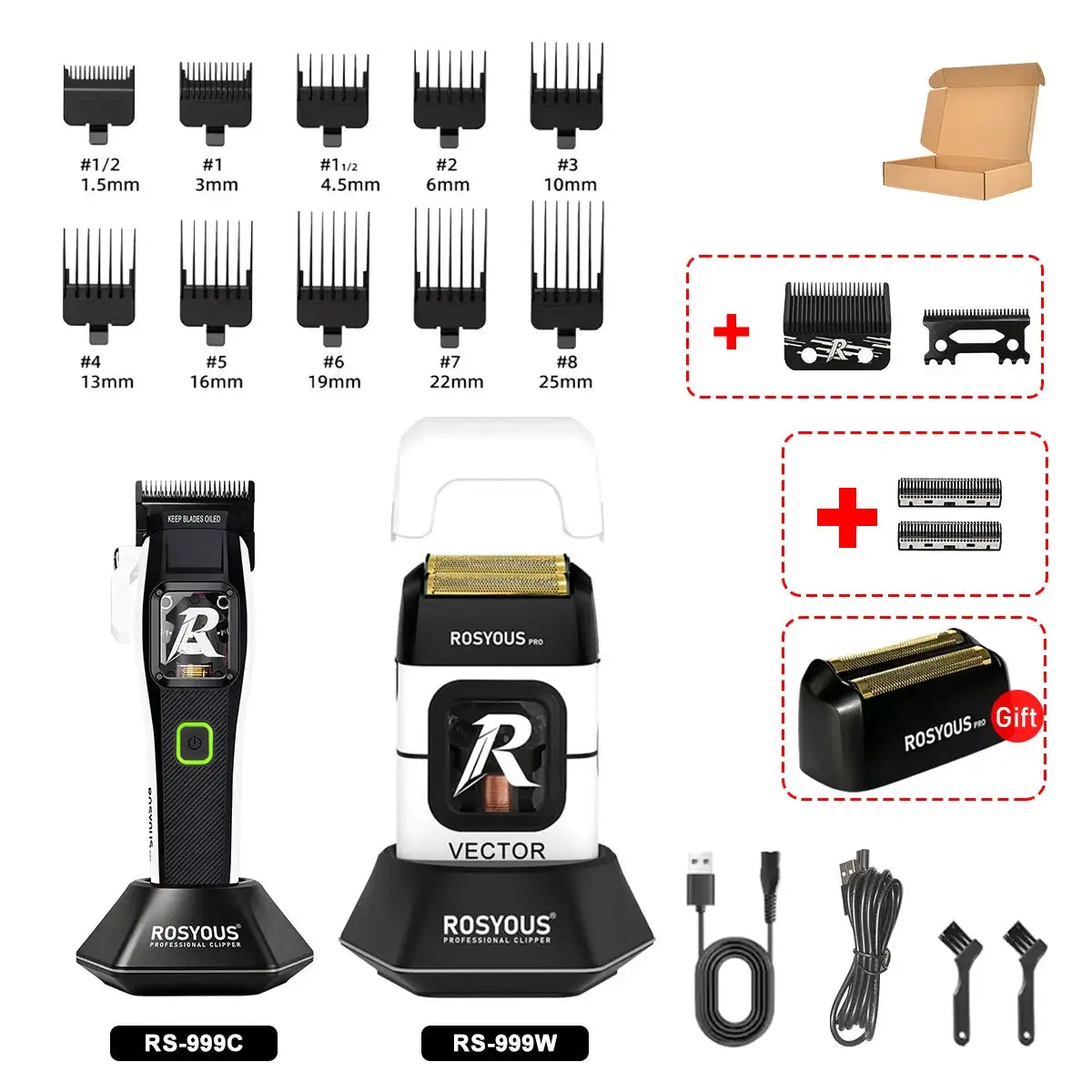 Men's Electric Shaver | 999W Motor | Dual Foil Head | Rechargeable
