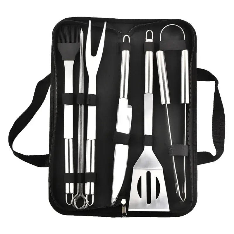 Barbecue Tool Set | Stainless Steel | 9-12 Piece Set | Cloth Bag Included