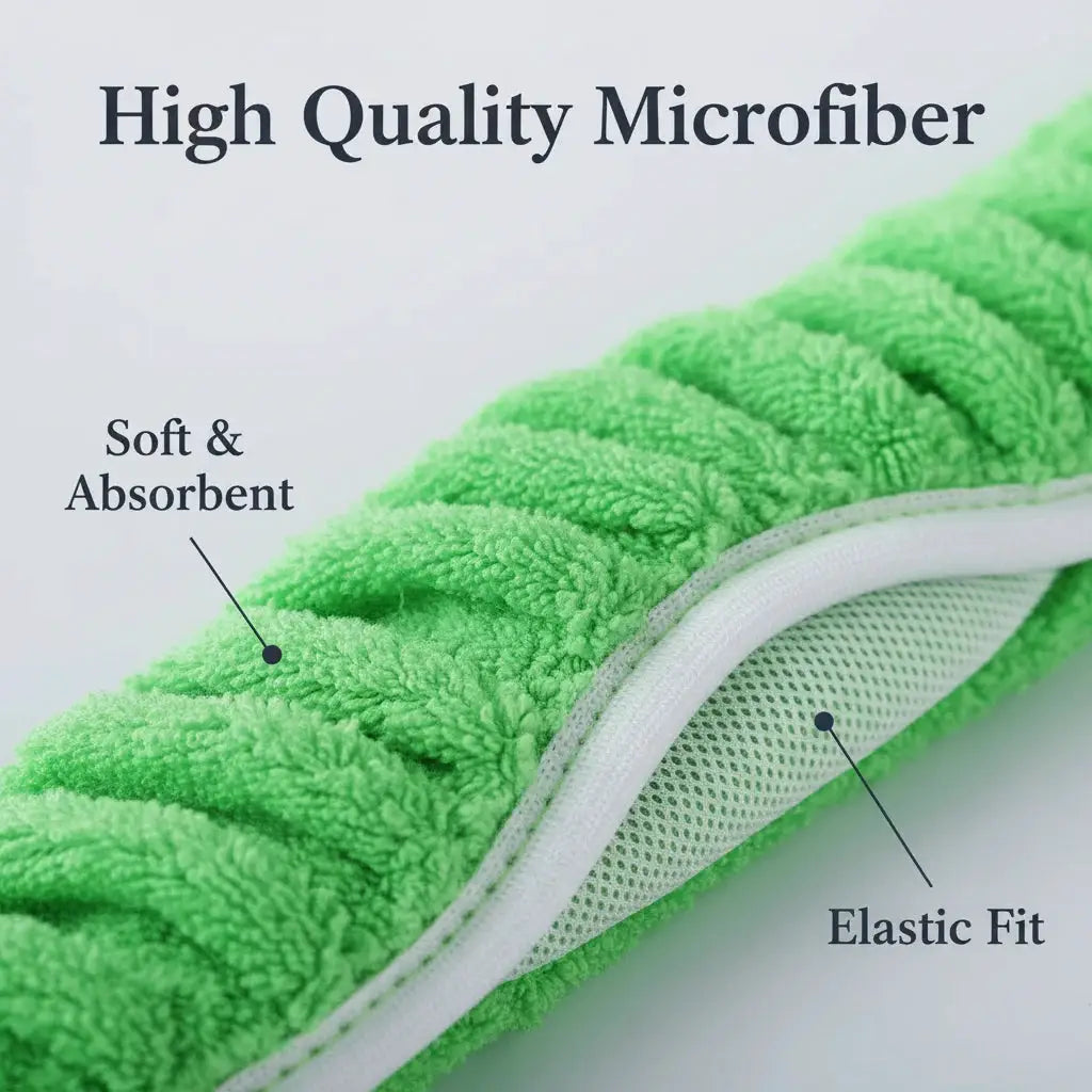 JINYUDOME 3Pcs Microfiber Mop Pads Reusable for Swiffer XL Sweeper Green Washable Dry Wet Mopping 17*5" Floor Cloths from PriceLows™