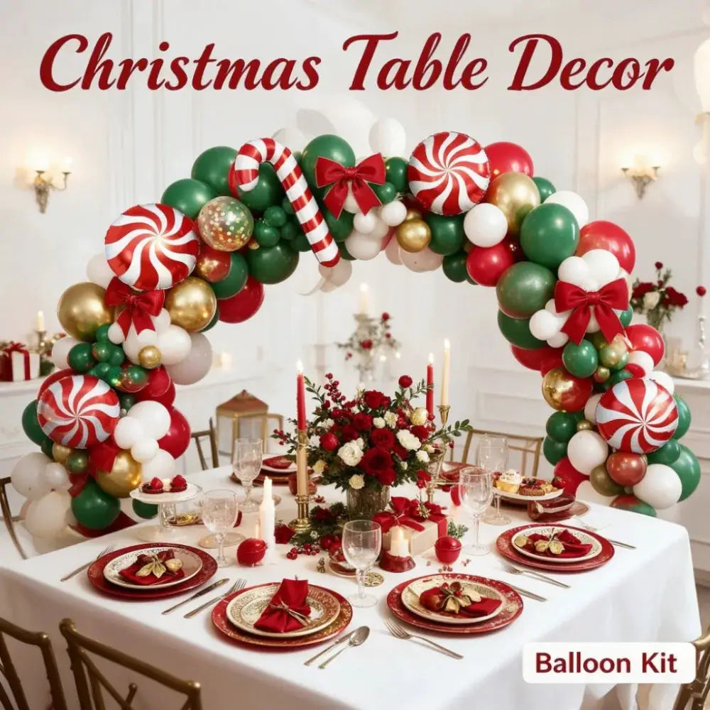 Balloon Garland Kit | Candy Cane Foil Balloons | Latex Confetti Sets
