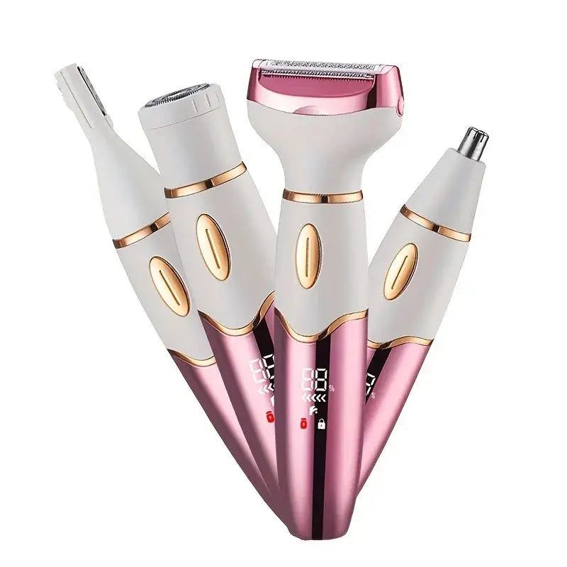 4 In 1 Electric Shaver | Disk Epilator | Metal Nozzles | Rechargeable